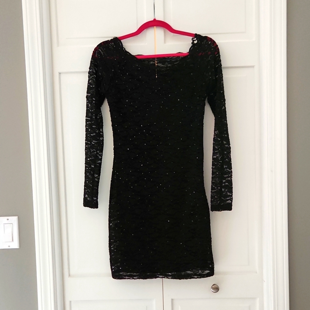 NWT Black lace and sequin dress